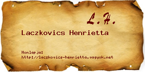 Laczkovics Henrietta névjegykártya